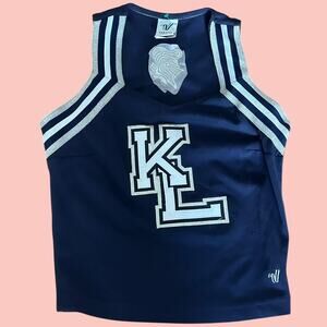 Blue and White Cheerleader Top